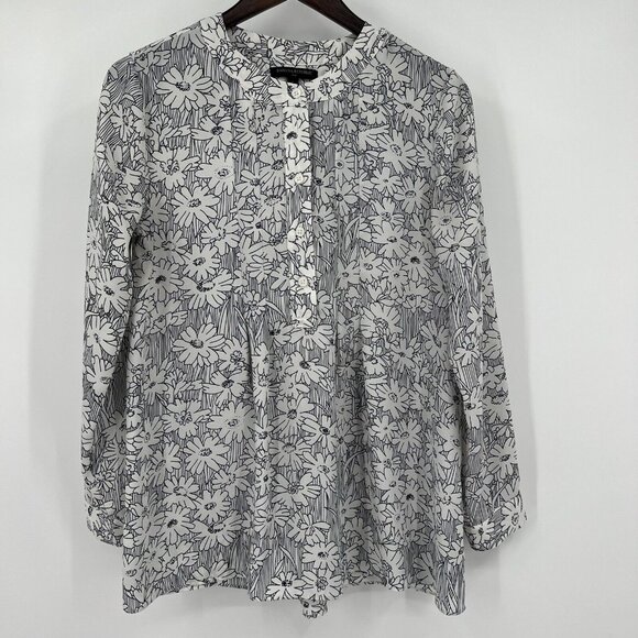 Banana Republic Womens Floral Print Long Sleeve Blouse S Small - Picture 3 of 7